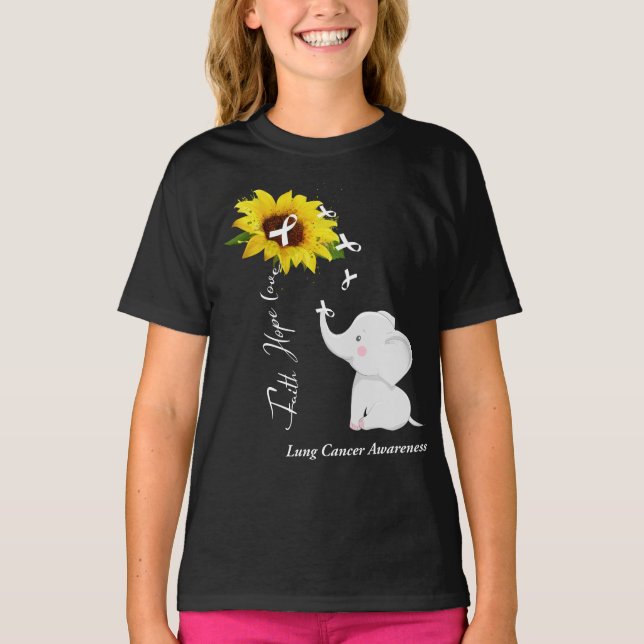 Camiseta Faith Hope Love Lung Cancer Awareness (Anverso)