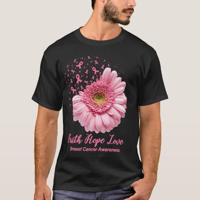 Camiseta Faith Hope Love Mama Awareness Flower Pin (Anverso)