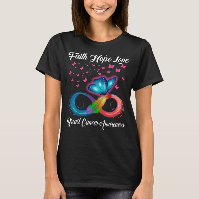 Camiseta Faith Hope Love Mama Cancer Awareness (Anverso)