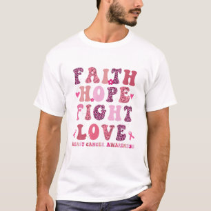 Camiseta Faith Hope Love Mama Cancer Awareness Groovy Pin