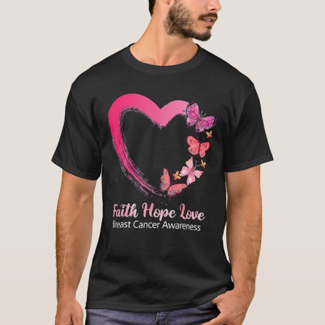 Camiseta Faith Hope Love Mama Cancer Awareness Heart Butt (Anverso)