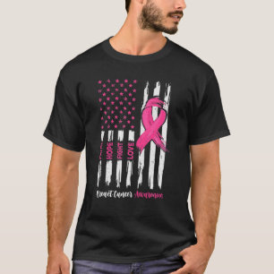 Camiseta Faith Hope Love Mama Cancer Awareness USA Flag P