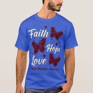Camiseta Faith Hope Love Multiple Myeloma Awareness Butterf