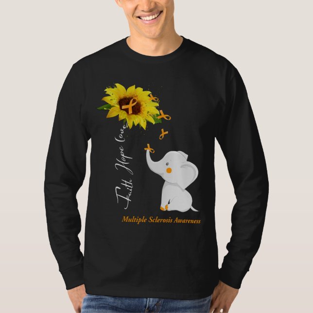 Camiseta Faith Hope Love Multiple Sclerosis Awareness (Anverso)