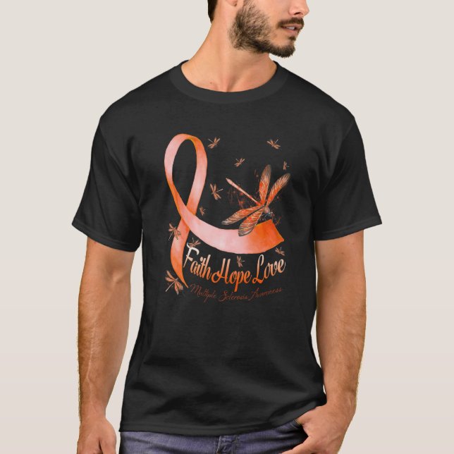 Camiseta Faith Hope Love Multiple Sclerosis Awareness Drago (Anverso)