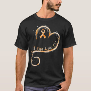 Camiseta Faith Hope Love Naranja Ribbon Leukemia Awareness