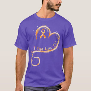 Camiseta Faith Hope Love Naranja Ribbon Leukemia Awareness