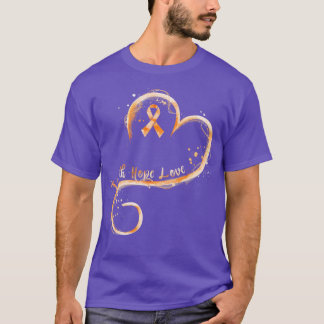 Camiseta Faith Hope Love Naranja Ribbon Leukemia Awareness