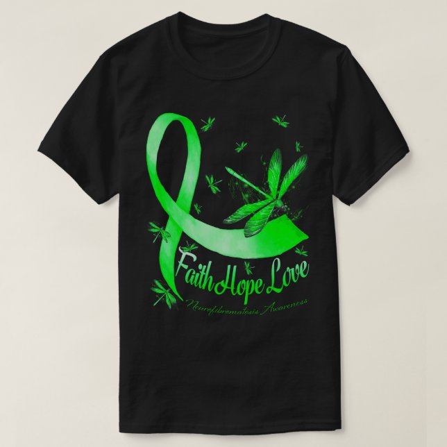 Camiseta Faith Hope Love Neurofibromatosis Awareness Dragon (Diseño del anverso)