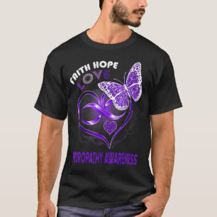 Camiseta Faith Hope Love Neuropathy Awareness Heart Butterf