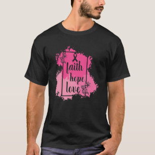 Camiseta Faith Hope Love Octubre Cáncer de Mama Consciente