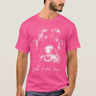 Camiseta Faith Hope Love Paw Print Face Dog Christian Jesus