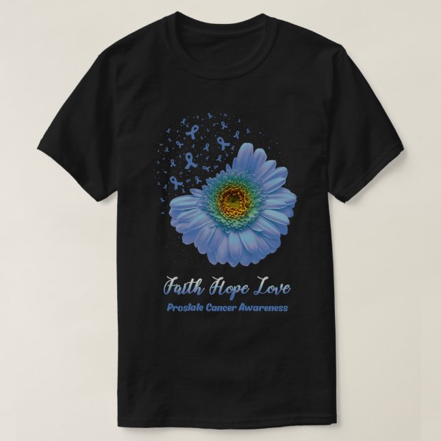 Camiseta Faith Hope Love Prostate Cancer Awareness Flower B (Diseño del anverso)