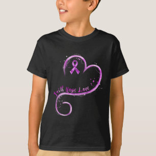Camiseta Faith Hope Love Purple Ribbon Sobredosis Concienci