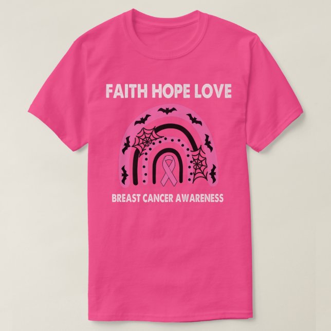 Camiseta Faith Hope Love Rainbow Breast Cancer Awareness 21 (Diseño del anverso)