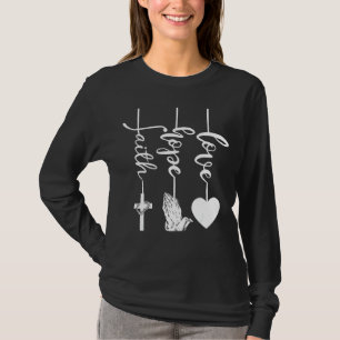 Camiseta Faith Hope Love Religious Christian Jesus Cross Pr