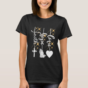 Camiseta Faith Hope Love Religious Christian Jesus Cross Pr