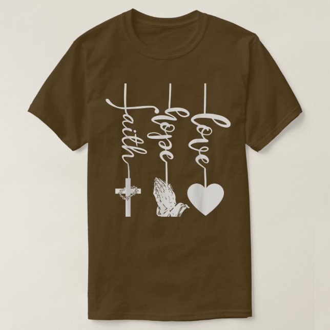 Camiseta Faith Hope Love Religious Christian Jesus Cross Pr (Diseño del anverso)