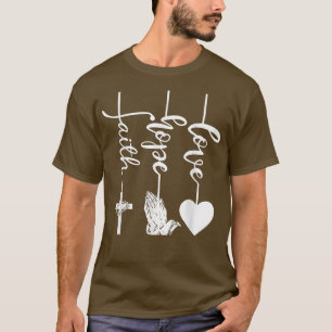Camiseta Faith Hope Love Religious Christian Jesus Cross Pr