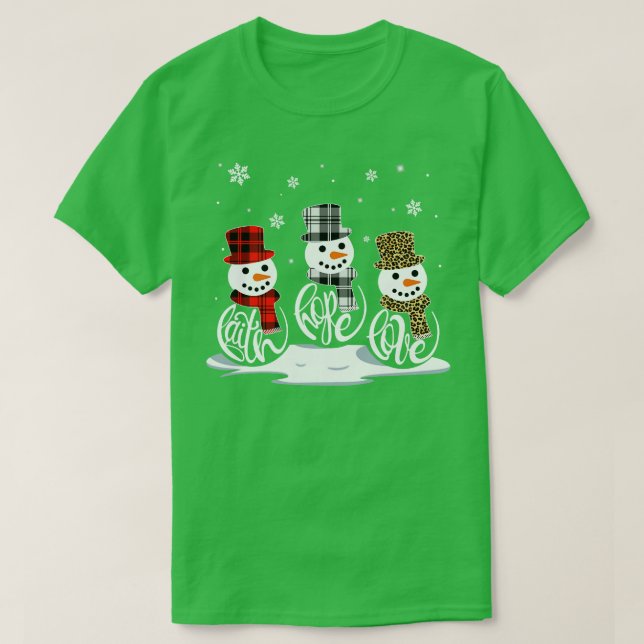 Camiseta Faith Hope Love Snowman (Diseño del anverso)