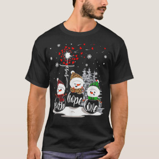 Camiseta Faith Hope Love Snowman Jesus Dandelion Christian