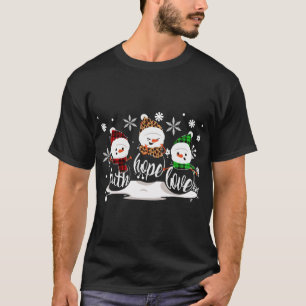 Camiseta Faith Hope Love Snowman Navidades Pajama Cute Wint
