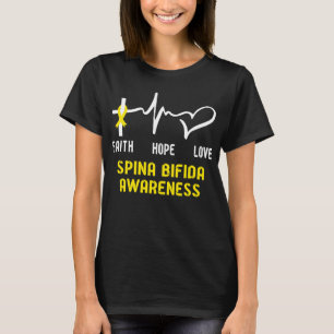 Camiseta Faith Hope Love Spina Bifida Awareness