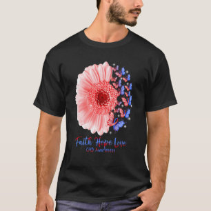 Camiseta Faith Hope Love Sunflower Butterfly Conciencia del