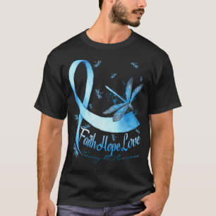 Camiseta Faith Hope Love Trisomy 18 Awareness Dragonfly
