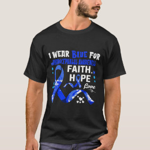Camiseta Faith Hope Love Yo Uso El Azul Por Hydrocephalus A