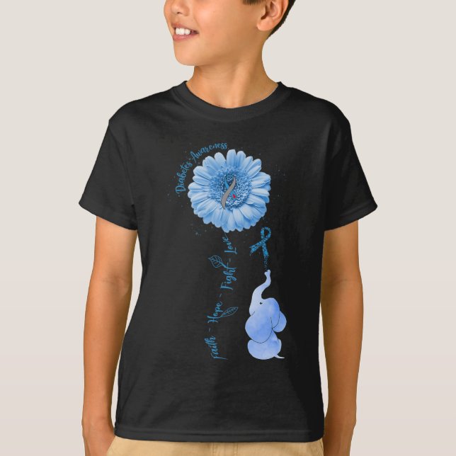 Camiseta Faith Hope lucha por amar la diabetes de los giras (Anverso)