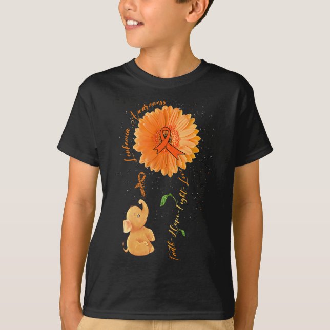 Camiseta Faith Hope lucha por amar la leucemia del girasol  (Anverso)