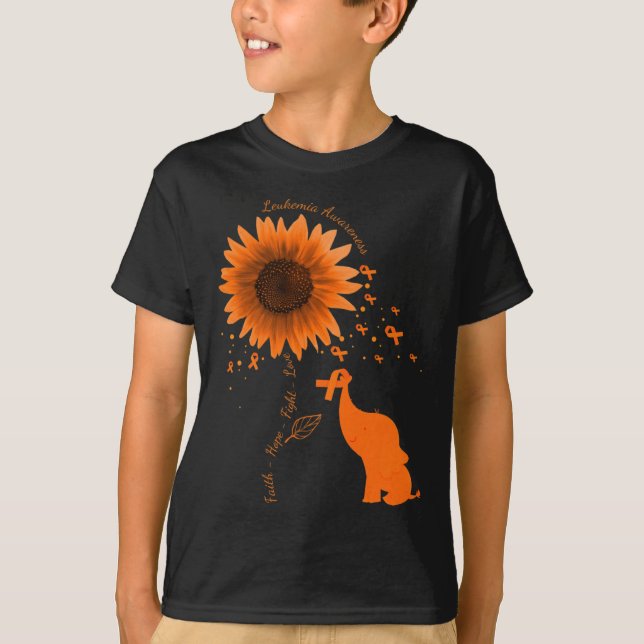 Camiseta Faith Hope lucha por amar la leucemia del girasol  (Anverso)