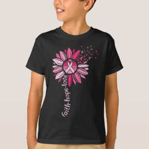Camiseta Faith Hope Sunflower Concienciación sobre el cánce