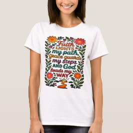 Camiseta  Faith Lights My Path Christian Art - Inspirationa