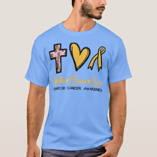 Camiseta Faith Love Cure Childhood Cancer Awareness Ribbon 