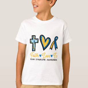 Camiseta Faith Love Down Syndrome Conciencia de los hombres