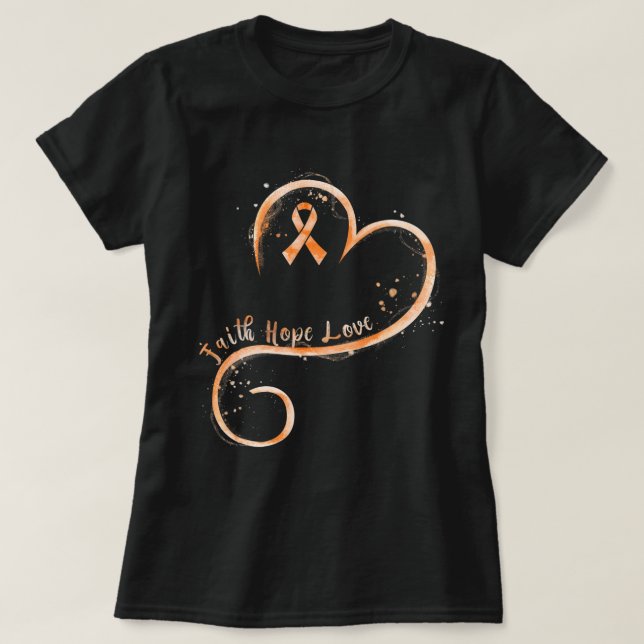 Camiseta Faith Love Hope Courage  Aml Leukemia Awareness  (Diseño del anverso)