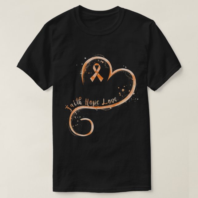 Camiseta Faith Love Hope Valor Aml Leukemia Conciencia (Diseño del anverso)