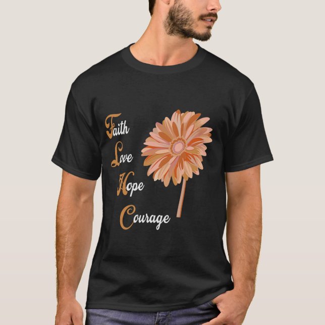 Camiseta Faith Love Hope Valor Aml Leukemia Conciencia (Anverso)