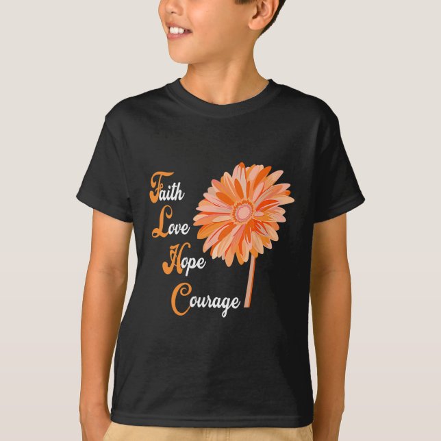 Camiseta Faith Love Hope Valor Aml Leukemia Conciencia 1 (Anverso)