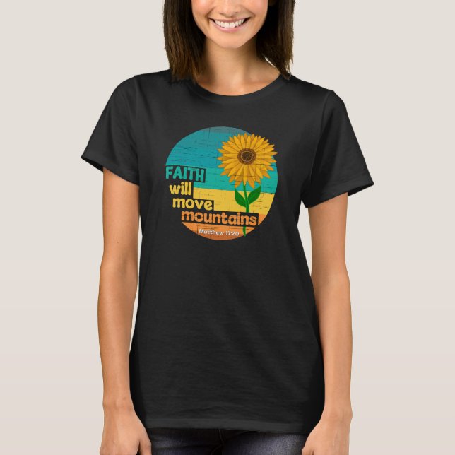 Camiseta Faith Move Mountains Diseño cristiano (Anverso)