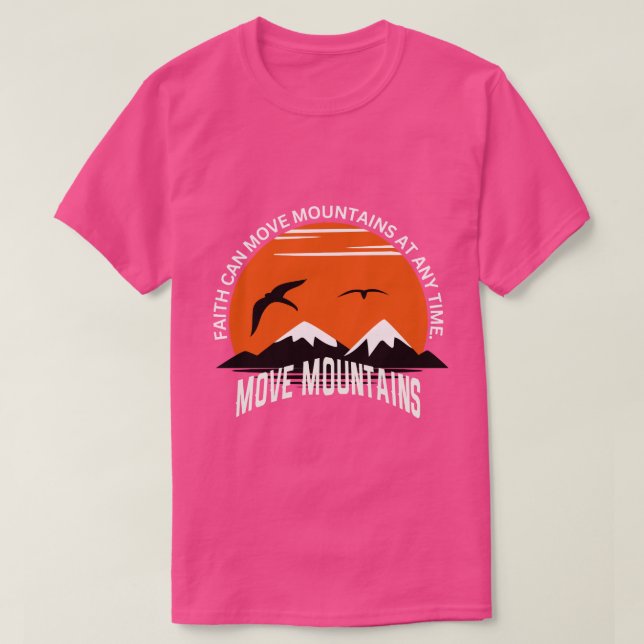 Camiseta Faith Moves Mountains – Sunset Serenity Edition (Diseño del anverso)