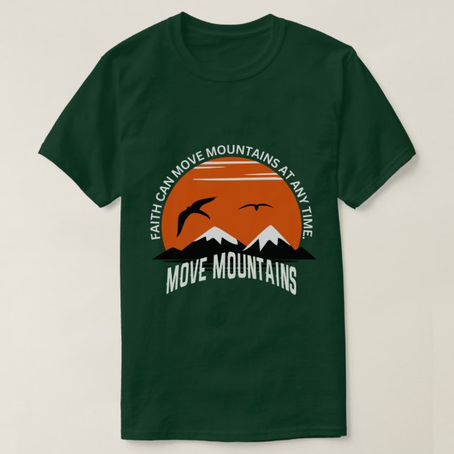 Camiseta Faith Moves Mountains – Sunset Serenity Edition (Diseño del anverso)