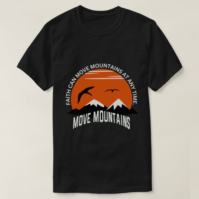 Camiseta Faith Moves Mountains – Sunset Serenity Edition (Diseño del anverso)