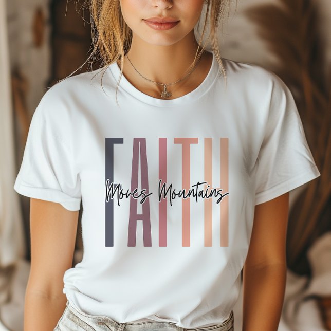 Camiseta Faith mueve montañas la Biblia Verse (Express your faith with style and confidence with our meaningful religious design T-shirt.)