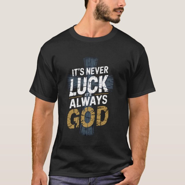 Camiseta Faith Over Chance Inspirational Statement Tee (Anverso)