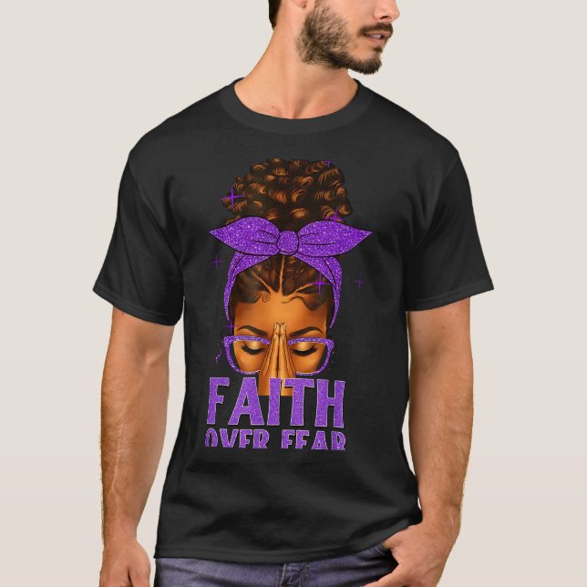 Camiseta Faith Over Fear Black Women Afro Christian African (Anverso)