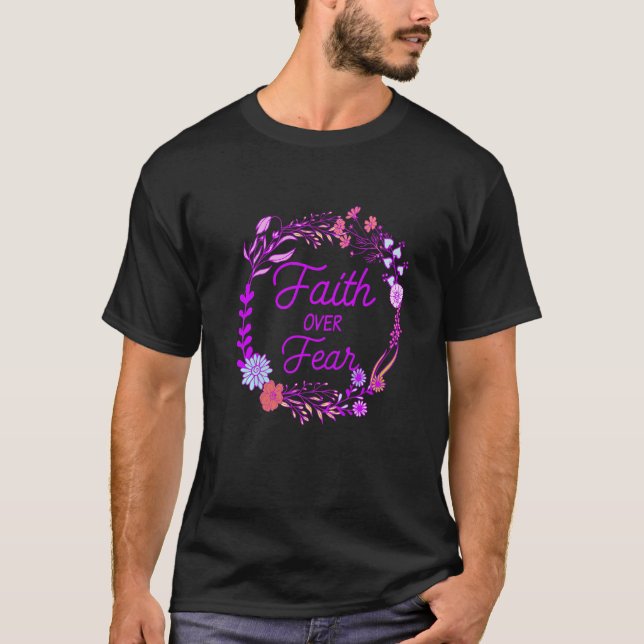 Camiseta Faith Over Fear Christian Jesus Christ God Religio (Anverso)