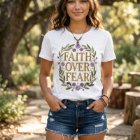 Faith Over Fear Elegant Botanical Floral Inspirati